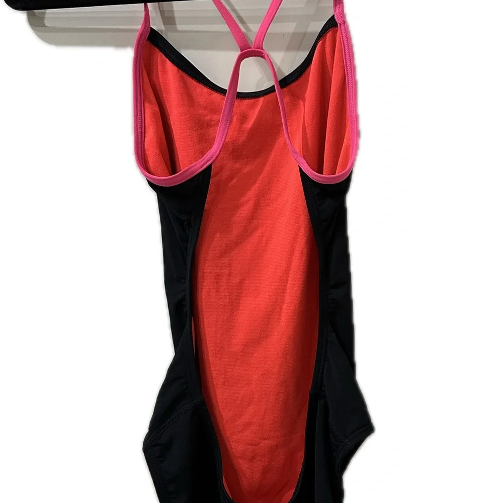 TYR Black and Pink One Piece Performance Swimsuit - Picture 4 of 7